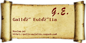 Galló Eulália névjegykártya